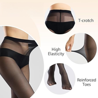 Collants fins et élastiques brillants pour femmes, effet huileux, 30 deniers, noir, nude naturel