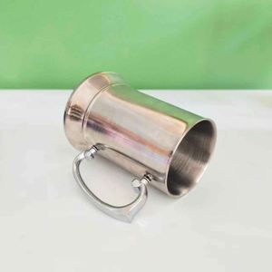 Jarra de Cerveza de Acero Inoxidable, Taza Recta con Asa, Vaso Metálico para Beber - Product Image 2