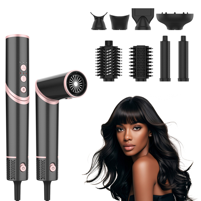 High-Speed Ionic Hair Dryer & Styler with BLDC Motor 8-in-1 Functions French Language Support for Home/Salon Use