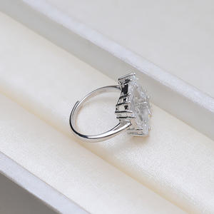 Anillo de Plata S925 con Base Cuadrada y Ajustable para Perlas DIY, Accesorio 214 - Elegante Anillo con Base Cuadrada y Perla para Mujer - Product Image 4