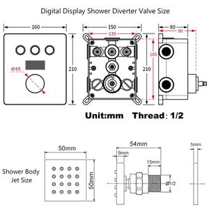 Ensemble de robinets de douche thermostatiques complets en bronze huilé avec jet de corps 4 pièces pour accessoires de robinet de salle de bain - Product Image 6