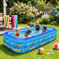 Piscine gonflable pour enfants en PVC, écologique, portable, rectangulaire, pour usage familial