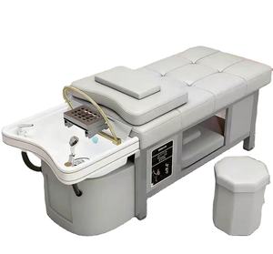 Lit de lavage capillaire en acier inoxydable avec bassin en céramique pour massage thaïlandais et thérapie capillaire, exclusif pour salons de beauté, salons de coiffure et barbiers - Product Image 3