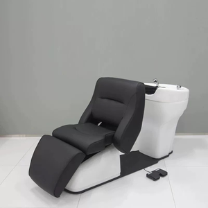 Fournisseur et fabricant en gros de mobilier de salon, fauteuil de shampooing moderne avec lavabo en céramique et structure en acier inoxydable - Product Image 1