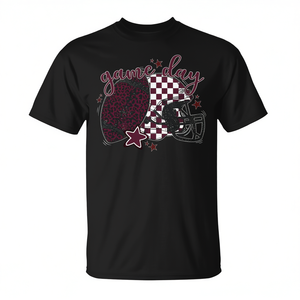 T-shirt de football pour garçons, motif léopard bordeaux, col rond, manches courtes, impression numérique, pour le sport et les jeux - Product Image 3