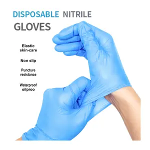 Powder Free Food Grade Work Hand Medical Disposable Nitrile Gloves