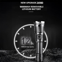 Lampe torche rechargeable personnalisée 7500LM, rechargeable par USB avec affichage de la puissance LED, torche en aluminium étanche pour le camping et les situations d'urgence
