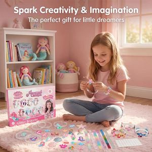 Charming Hairband Decoration Kit Kids DIY Head Hoop <b>Bracelet</b> <b>Cute</b> Stars Flowers Accessories Party Gift Pack Box - Product Image 2