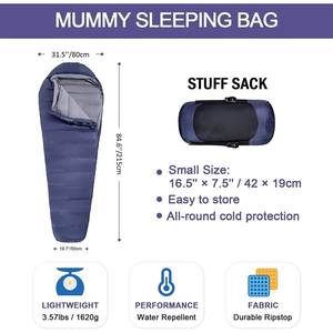 <span class=keywords><strong>Saco</strong></span> <span class=keywords><strong>de</strong></span> <span class=keywords><strong>Dormir</strong></span> Portátil Estilo Momia para Acampar al Aire Libre, Tejido Duradero <span class=keywords><strong>de</strong></span> Poliéster y Nailon, Fácil <span class=keywords><strong>de</strong></span> Transportar para Niños, Ideal para Senderismo en Clima Frío - Product Image 2