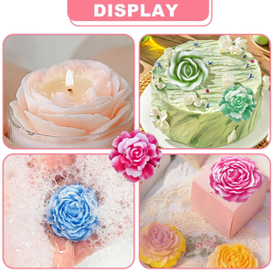 แม่พิมพ์ซิลิโคนเทียนหอมรูปดอกไม้ 3 มิติ 7 แบบ กุหลาบ ดอกโบตั๋น สำหรับงาน DIY ทำด้วยมือ ทำจากกาวหรือปูนปลาสเตอร์ - Product Image 6