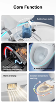 WC intelligent de luxe en forme d'œuf avec chasse d'eau automatique, bidet électrique, WC intelligent avec télécommande
