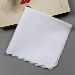Hochwertige Taschen tücher aus reiner Baumwolle Solid <span class=keywords><strong>White</strong></span> Square Pocket Taschentuch mit überbackener Kante für Männer und Frauen - Product Image 2