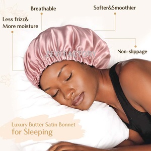 <span class=keywords><strong>Bonnet</strong></span> en satin de soie personnalisé avec logo, <span class=keywords><strong>bonnet</strong></span> de nuit réglable, bande élastique douce, <span class=keywords><strong>bonnet</strong></span> de sommeil pour femmes aux <span class=keywords><strong>cheveux</strong></span> bouclés naturels - Product Image 3