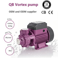 Petites pompes domestiques à turbine vortex QB 60 électrique 1 2 0.3 0.5hp électrique pour l'industrie agricole pompe à eau à surface propre