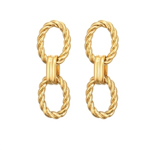 Fashion Geometric Custom Personalized Jewelry Link <b>Earring</b> <b>Chain</b> <b>Earrings</b> - Product Image 3
