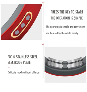 4D Boyun ve Omuz Masaj Aleti Taşınabilir Nabız Kas Stimülatörü Eller Serbest Boyun Masaj Cihazı Isıtma Özellikli - Product Image 4