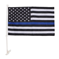 Drapeau de voiture USA en polyester tricoté 110g, design personnalisé, double face, 3 couches, toutes nationalités, avec clip de fenêtre et support de mât