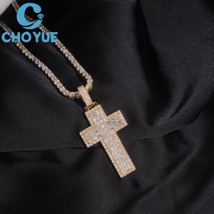 Iced Out Buagette Moissanite <b>Pendant</b> <b>Solid</b> 925 Sterling Silver <b>Gold</b> Plated VVS Moissanite Charms Hip Hop Jewelry - Product Image 6