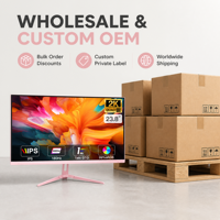 Monitor para Juegos Rosa de 23.8 Pulgadas, 2K QHD, 180Hz, Panel IPS Rápido de 1ms, Monitor LCD para PC de Escritorio, Venta al Por Mayor de Fábrica OEM