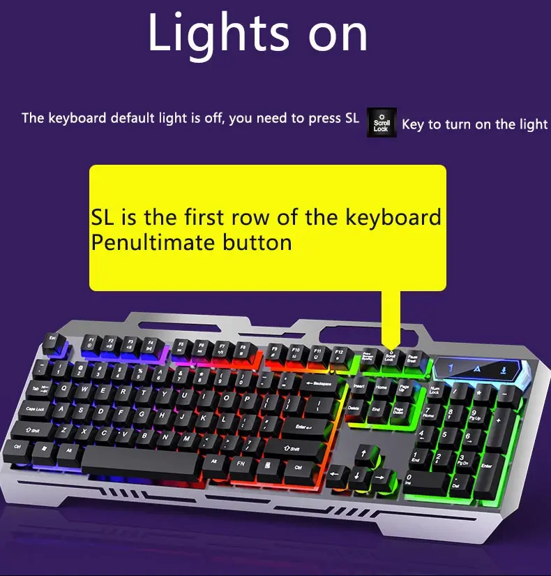 Keyboard Mekanik Berkabel, Papan Ketik Gaming Laptop 104 Cahaya Campuran
