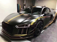 Pour AUDI R8 2016-2019 : Décoration de pare-chocs, lèvre avant en fibre de carbone, spoiler de pare-chocs, extension de pare-chocs