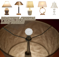 HuiLiHang Finial de lampe en cristal moderne, pommeau transparent 1-3/4, base chromée polie, installation facile, abat-jour décoratif, garantie 1 an