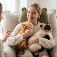 Nuevo y Popular: Almohada de Peluche con Forma de Animales (Cerdo, Gato, Perro, Panda, Vaca) de Bajo MOQ, Muñeco de Peluche para Niños, Regalo, Supermercado