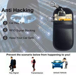 Porte-<span class=keywords><strong>clés</strong></span> Faraday en fibre de carbone RFID, sacs Faraday bloquant le signal de clé de <span class=keywords><strong>voiture</strong></span>, <span class=keywords><strong>pochette</strong></span> Faraday pour clé de <span class=keywords><strong>Protection</strong></span> de sécurité de <span class=keywords><strong>voiture</strong></span> - Product Image 4