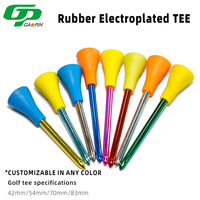 Tees de golf électro-plaqués couleur personnalisée, 4 tailles (42mm-83mm), surface brillante, résistants à l'usure et aux dommages, en plastique GP-T078