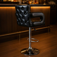 Chaise de bar JOHOOFURNITURE en cuir PU noir capitonnée, réglable en hauteur, vente en gros, banc de bar, hauteur de comptoir de restaurant