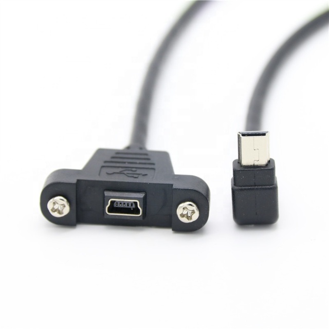 50cm Mini USB 5 Pin Male to Mini USB Female Screw Mount Extension Cable