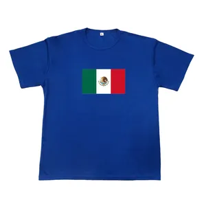 Camisetas con estampado de bandera de México, cuello redondo, 100% algodón, calidad de lujo, nuevo diseño, sublimación