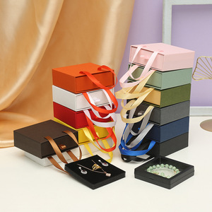 Personalizado <span class=keywords><strong>Rosa</strong></span> lindo deslizador papel regalo cajón manija pendientes anillo collar embalaje organizador cajas de joyería con logotipo - Product Image 2