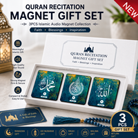 Set Hadiah Islami 3PCS Magnet Kulkas Pemutar Audio Al-Quran Salawat Ayat Kursi Ramadan Idul Fitri Nikah Walima Hadiah Ucapan Terima Kasih