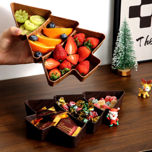 Plateau <span class=keywords><strong>de</strong></span> rangement en plastique en forme <span class=keywords><strong>de</strong></span> sapin <span class=keywords><strong>de</strong></span> Noël, design créatif, avec compartiments, pour fruits, melons et collations domestiques - Product Image 3