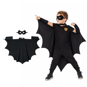 Conjunto de Disfraz de Murciélago para Niños, Capa Negra, Máscara, Traje para Juego de Roles de Halloween - Product Image 1