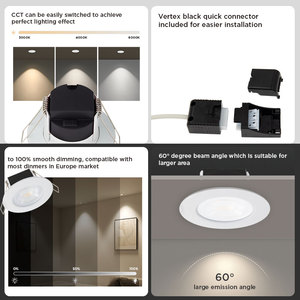 Downlight encastré ignifuge et dimmable, ultra-plat, IP65, Downlight SMD encastré, spécialement conçu pour le marché français - Product Image 3