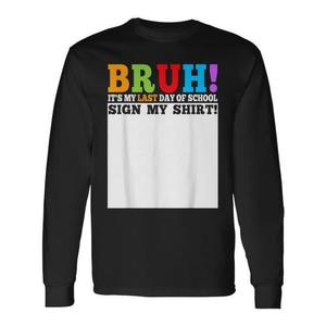 Camiseta de Manga Larga para Niños, Unisex, Cuello Redondo, Algodón, para Celebración del Último Día de Clases, Graduación, Impresión Digital - Product Image 1