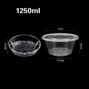 1250ml nhựa dùng một lần bát với khay bên trong vòng thực phẩm cấp <span class=keywords><strong>container</strong></span> Hộp Ăn Trưa lấy đi gói <span class=keywords><strong>container</strong></span> - Product Image 3