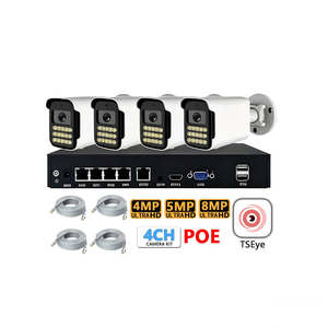 Tseye 4CH IP66 4MP/5MP/8MP POE IP Camera System Dual <b>Light</b> Full Color Night Vision Cloud SD Card Two-Way Audio Security Kit - Product Image 1