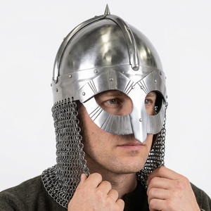 Casco Vikingo Griego CH |   Auténtico Casco de Guerrero Hecho a Mano en Aluminio Plateado y Pulido, Estilo Natureza Muerta, para Navidad y Año Nuevo - Product Image 1