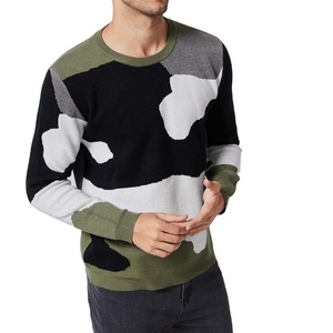 Thời Trang Tùy Chỉnh Mô Hình Màu Sắc Chặn Vòng Cổ Áo Thun Áo Len Cho Nam Giới - Product Image 3