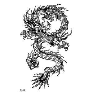 Autocollants de <span class=keywords><strong>tatouage</strong></span> semi-permanents pour hommes, motif Dragon Herbal Juice, pour poitrine, épaules et cou, durée d'un mois et demi - Product Image 2