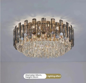 JYLIGHTING Lámpara de Techo Moderna de Lujo con Cristales, Marco de Hierro, LED de Superficie, de Alta Gama, con Alto CRI 90 - Product Image 3