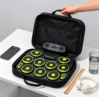 Kit de batterie électronique portable rechargeable avec haut-parleurs intégrés, fonction d'enregistrement et de lecture, double haut-parleur pour enfants et débutants