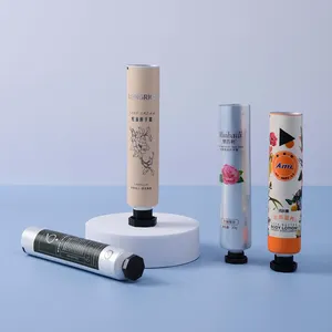 Tubo de embalaje de crema de manos cosmética de plástico suave estampado en caliente tubo cosmético de crema de manos con tapa octogonal ABL personalizado