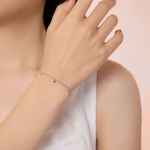 Dylam Fine Jewelry Manufacturer Rhodium 14K Gold Plated Chain Multiple 5A CZ Zirconia Stones Pendant <b>Bracelet</b> for Women Girls - Product Image 3