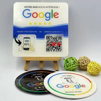 Autocollant en époxy personnalisé pour avis Google 80*80mm, NFC G213 215 216, étiquette de table, étiquette pour restaurant, hôtel, plaque de signalisation NFC