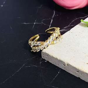 Gran oferta, anillo geométrico Cz, anillo abierto de circón de moda Individual, joyería exquisita redimensionable para anillos de mujer - Product Image 2