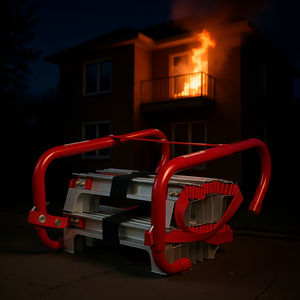 Échelle d'évacuation d'urgence rétractable à 3 étages de 25 pieds en alliage d'aluminium, équipement de lutte contre l'incendie - Product Image 2